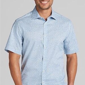 Joseph Abboud Blue Patterned Casual Shirt XLT